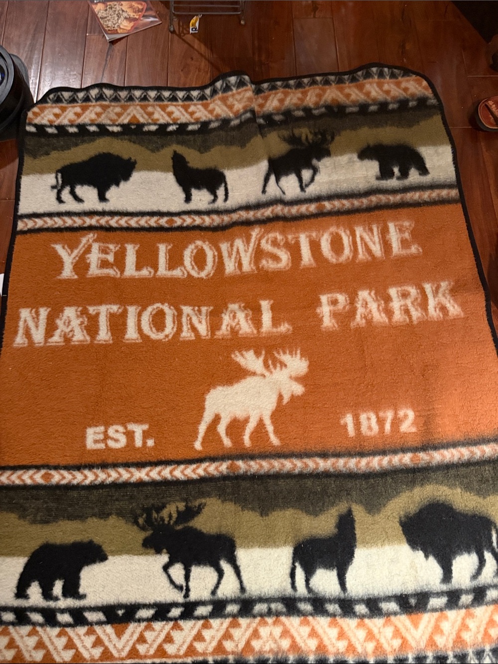 Yellowstone National Park Plush Throw Blanket - Orange 48x60